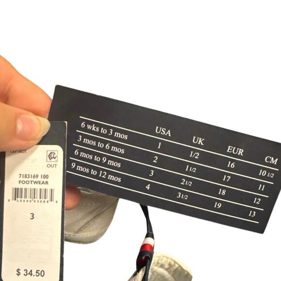 Nwt Tommy Hilfiger Baby Slip On Shoes Sz 3 - Picture 6 of 8